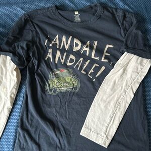 Tea brand long sleeve graphic tee shirt